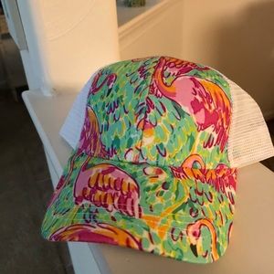 Flamingo pony tail hat